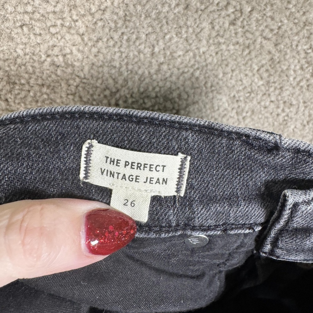 Madewell Jeans Womens 26 Black The Perfect Vintage Jean High Rise Straight Leg - Picture 12 of 13